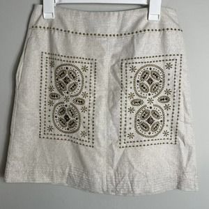 Anthropologie x Floreat beaded embroidered pencil skirt‎ size 4